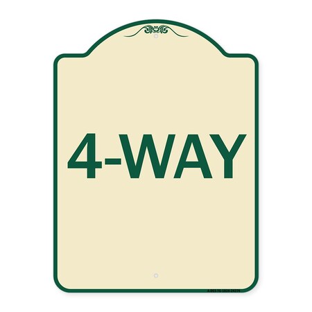 Signmission Designer Series Sign-4-Way, Tan & Green Heavy-Gauge Aluminum Sign, 24" x 18", TG-1824-24374 A-DES-TG-1824-24374